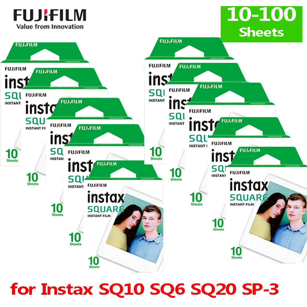 Fujifilm 10 100 листов Instax квадратная пленка фотобумага для Fuji Square SQ6 SQ10 SQ20 SP 3 принтер