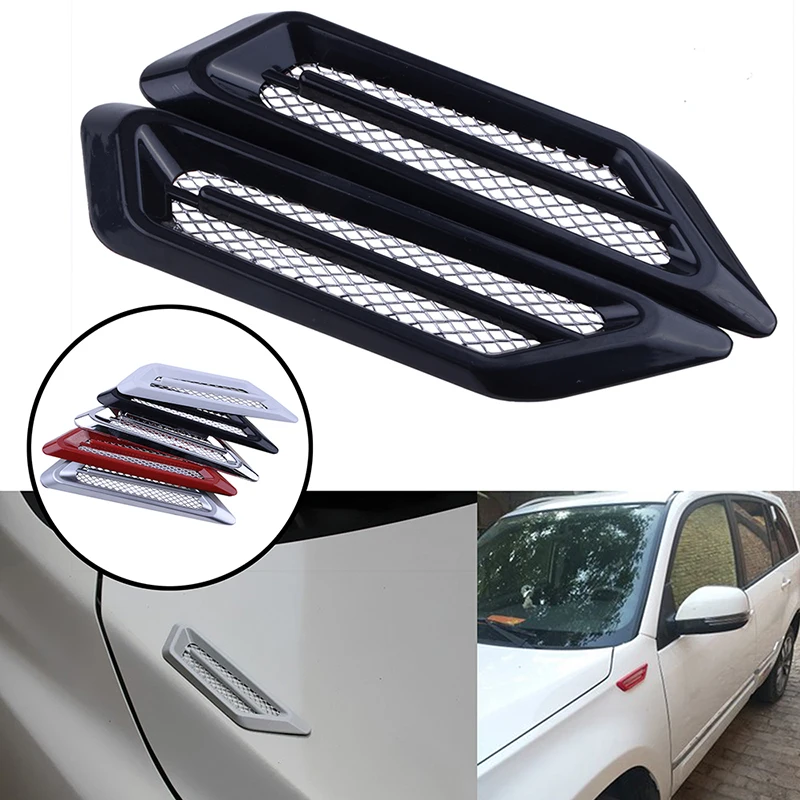 Car exterior air intake flow side fender vent wing cover trim tuning car styling shark gill ABS 3D decoration sticker car stickers car window stickers car window trim stickers