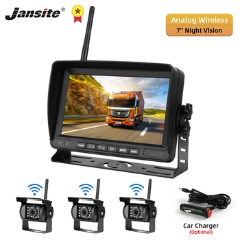 

Jansite 7 inch Wireless Car Reverse reversing Rear View Backup Parking Camera with Monitor for Truck Car SUV RV Night Vision