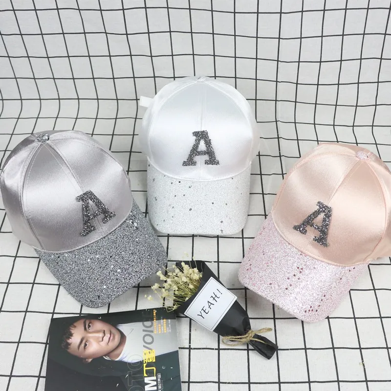 Kids Boys Girls Adjustable Hat Baby Baseball Cap Breathable Sequin Letter Printed Visors Hats