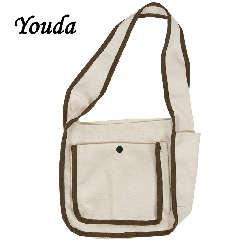 

Youda Original Design Solid Color Canvas Bags Casual Large Capacity Shoulder Bag Fashion Shopping Handbag Classic Ladies Tote
