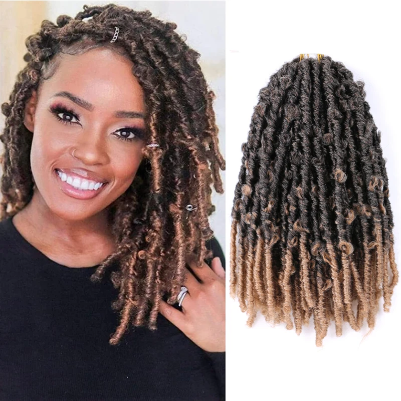 DAIRESS Hair 14" Butterfly Locs Crochet Soft Faux Dreadlocks Braids Synthetic Braiding Extensions |