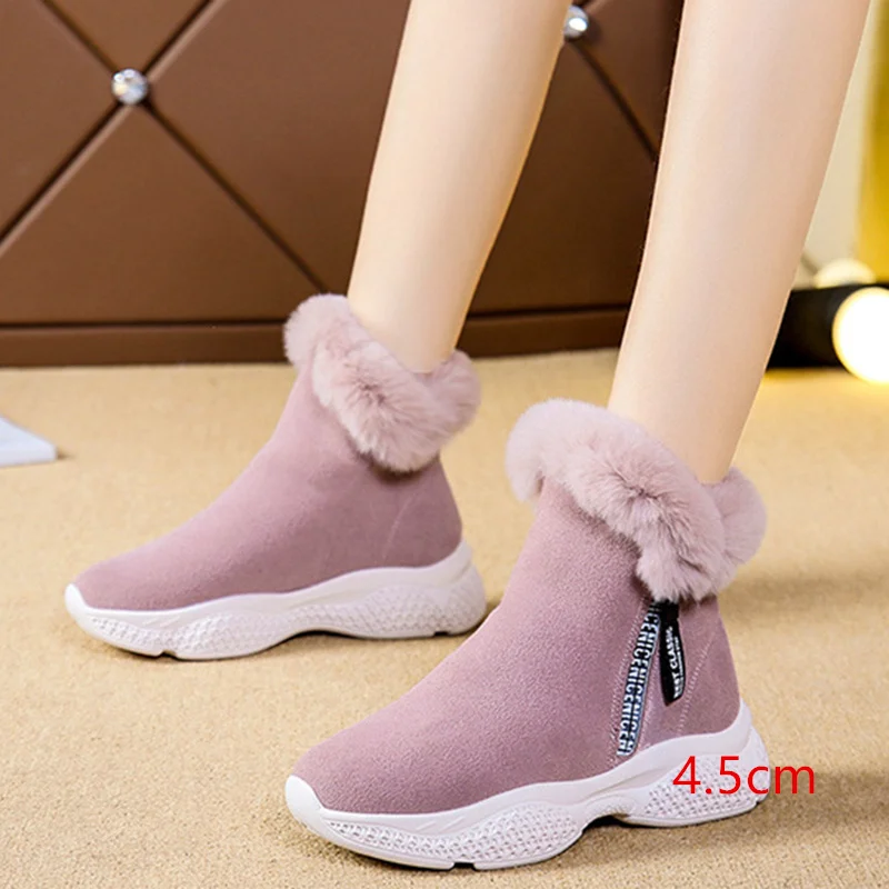 Winter Snow Boots For Women Warm Plush Ankle Boot Ladies Shoes Heels Casual Zip Women Ankle Boots Winter Shoes Snow Boot
