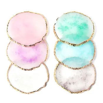 

6PCS Nail Color Palette Elegant Round Shaped Resin Durable Manicure Supplies Display Board Tray for Nail Art