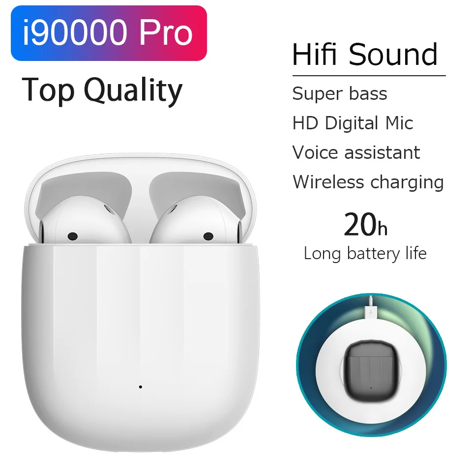 NEW i90000 Pro TWS Wireless Earphones Air2 Super Bass Bluetooth Hifi Earphone Earbuds Excellent sound HD Mic PK i10 i9000 | Электроника