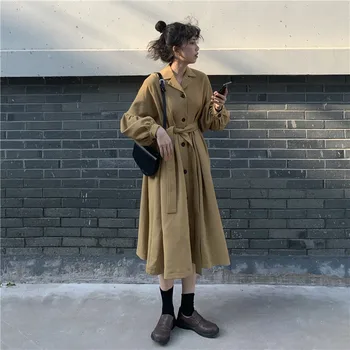 

Elegant Slimming High Single Breasted Dress With Sashes Chic A-Line Single Breasted Solid Color Dresses For Women