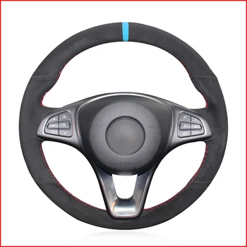 

Black Suede Car Steering Wheel Cover for Mercedes Benz A180 A200 B180 B200 C180 C200 C260 C300 E200 E300 CLS260 CLS300 GLC260 GL