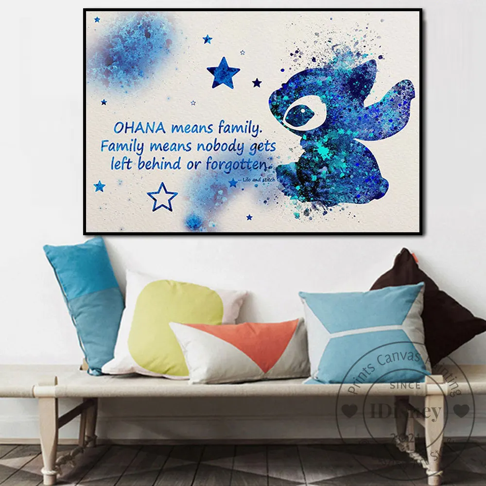 Water Colour Disney Lilo and Stitch Wall Art Print Poster Picture Kids