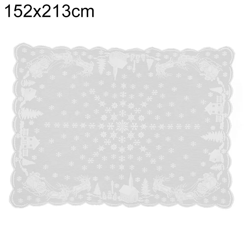 1 pc Delicate Snowflake Elk Santa Claus Snowman Lace Tablecloth Table Cover Christmas Decor For Christmas Wedding Event Hotel - Цвет: 152x213cm