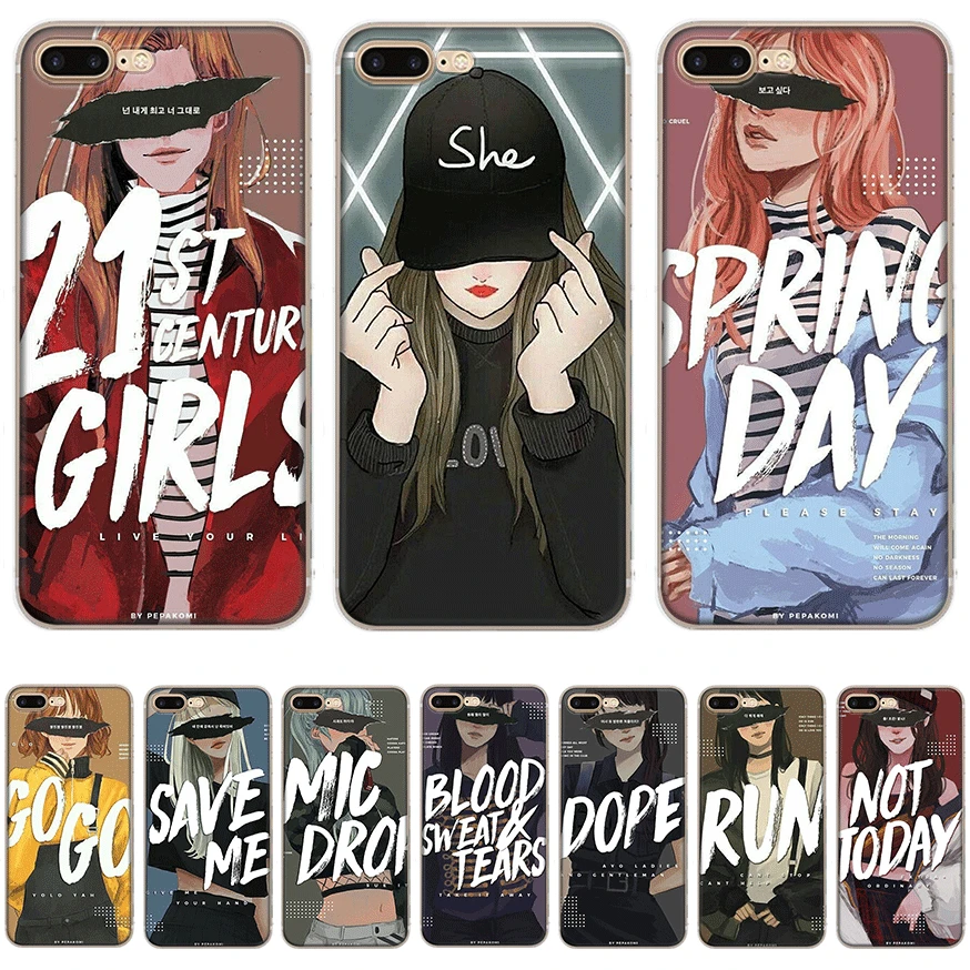 Чехол для мобильного телефона iPhone 11 Pro X XR XS Max 5 5S SE 6 6S 7 8 Plus жесткий чехол Pepakomi Bts