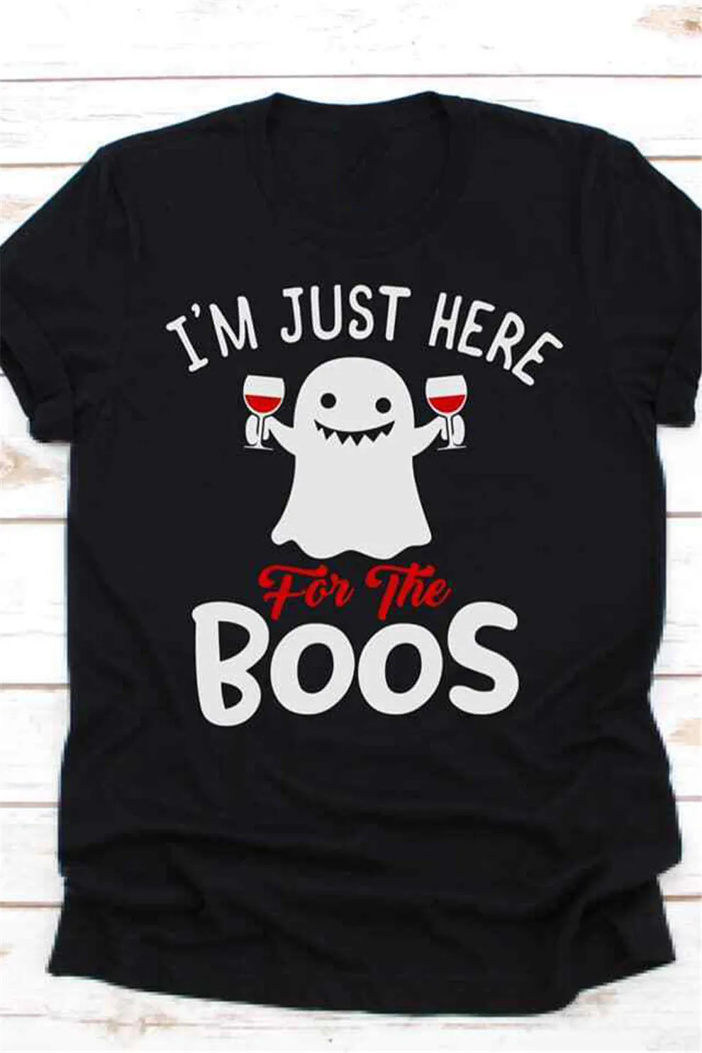 I M Just Here For The Boos Halloween Drinking Costume Shirt Funny