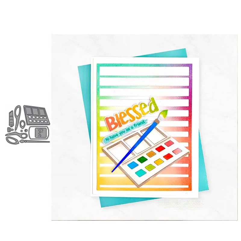 

New Arrival Brush Painting Metal Cutting Dies for DIY Scrapbooking Crafts Stencils Making Paper Photo Album Template Decoration