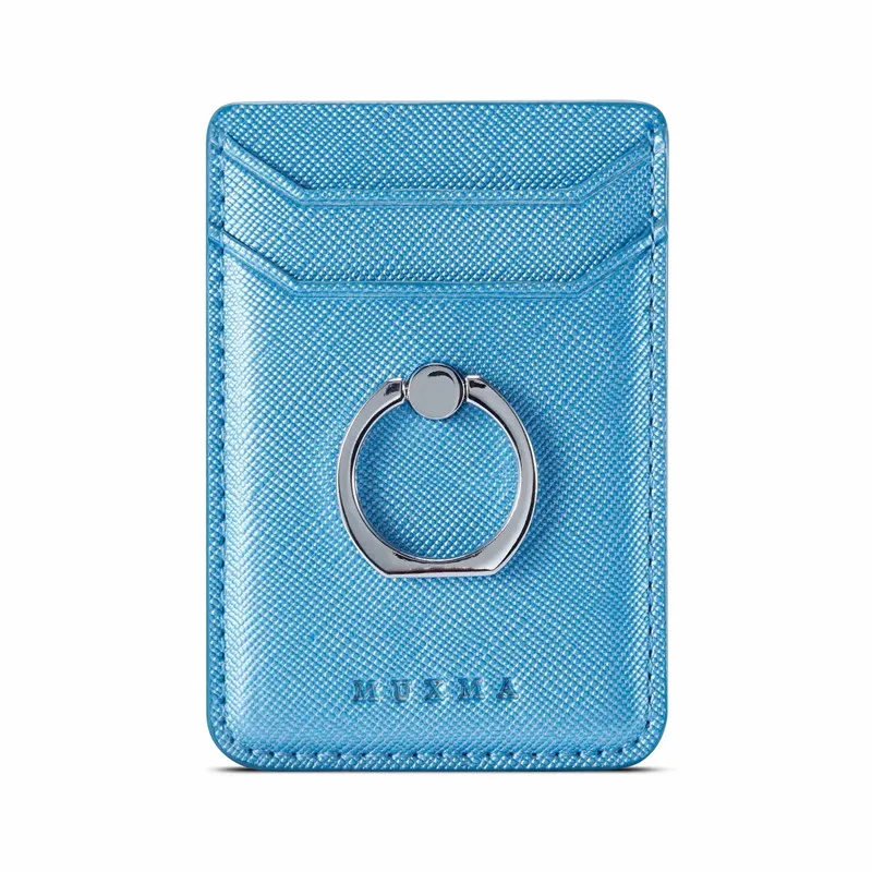 Cell Phone Smartphone Ring Socket Holder Wallet Credit Card Pocket Adhesive Sticker Phone Pouch Bag Case Black Rose Gold