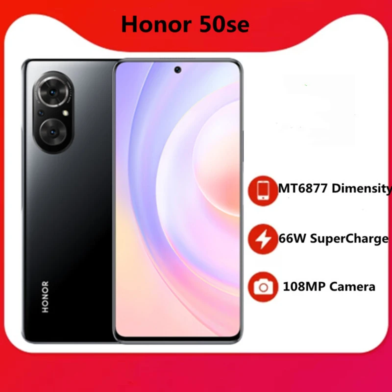 New Arrival Original HONOR 50 SE 5G Mobile Phone 6.78 Inch 8G+128G MT6877 Dimensity 900 108MP Camera 66W SuperCharge Smartphone kingston 8gb ram