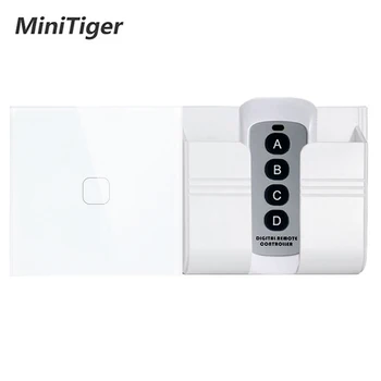 

MiniTiger EU/UK standard 1 Gang 2 Gang 1 Way Wall Touch Switch Luxury Crystal Glass Normal Touch Switch for Smart Home