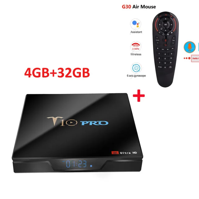 4GB 32GB add G30 T10 PRO Android ТВ приставка Amlogic S905X2 четырехъядерный DDR4 4 ГБ ОЗУ 64 Гб ПЗУ 2,4G 5G WiFi Bluetooth 4,1 ТВ приставка 4K HD Смарт медиаплеер - Цвет: 4GB 32GB add G30