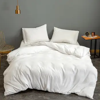 

Bedding Sets Solid Plain Color Quilt Cover Pillowcase Home Textile 4-7pieces Russia Size 150x220cm 180x220cm 200x220cm