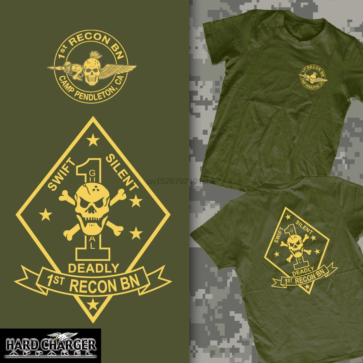 2019 Hot Sale 1St Recon Battalion Marine Corps Camp Pendleton Ca Jack Usmc Moto Shirt 034433 |