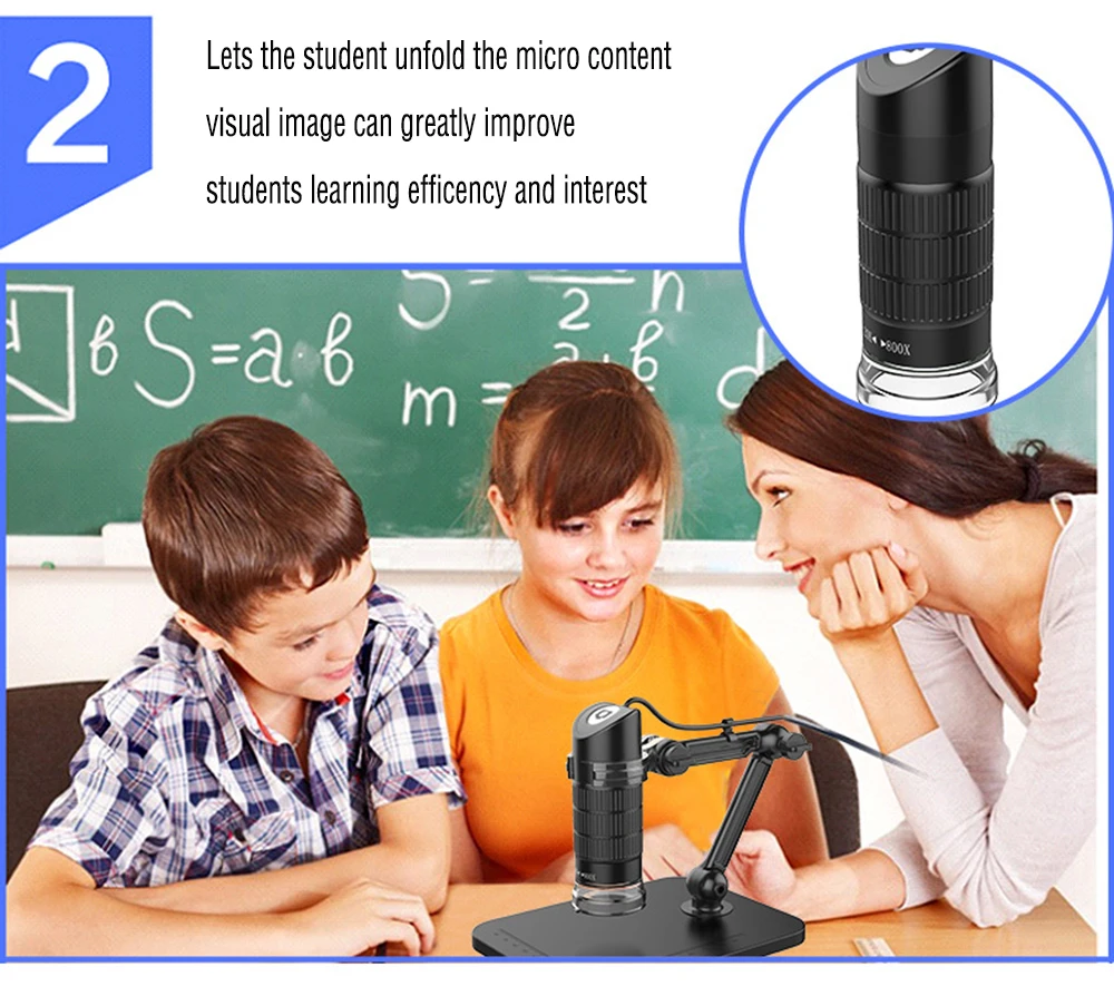 HD USB цифровой микроскоп светодиодный электронный микроскоп Эндоскоп увеличительная камера лупа+ подъемная подставка инструменты для работы и школы