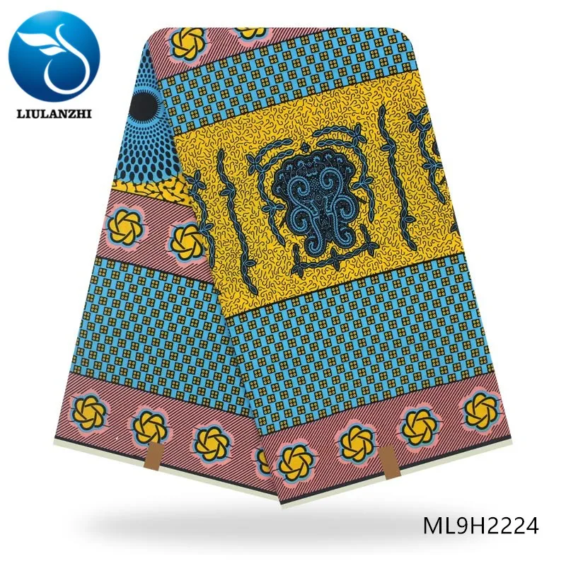 BEAUTIFICAL высокое качество восковой печати ткань Африканская Анкара 6 ярдов настоящий воск печать нигерийский хлопок tissu ML9H2208-25