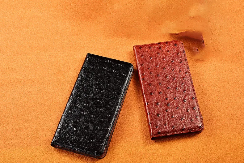 For iPhone 13 14 Pro Max i14 i13 pro Ostrich Veins Genuine Leather Flip Cover Case For iPhone 13 Mini 13Pro iphone 12 pro max silicone case