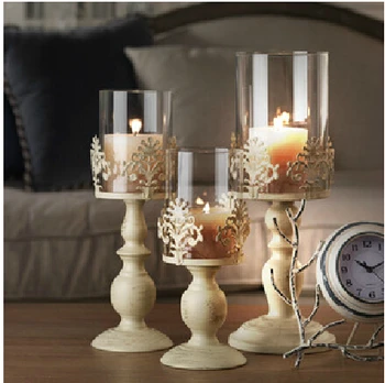 

Nordic Luxury Candle Holders Glass Hollow Windproof Candlestick Table Centerpiece Home Porta Velas Christmas Decorations AC50CH