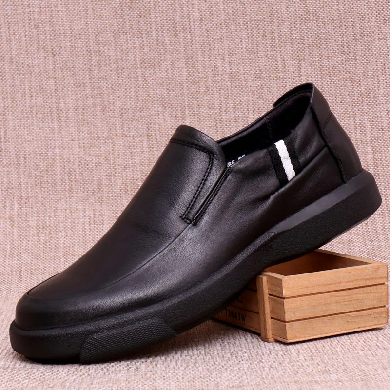 

Genuine Leather Men's Business Leisure Shoes British Soft-soled Comfortable Driving Shoes Lazy Anti-skid Men's Loafer Shoes