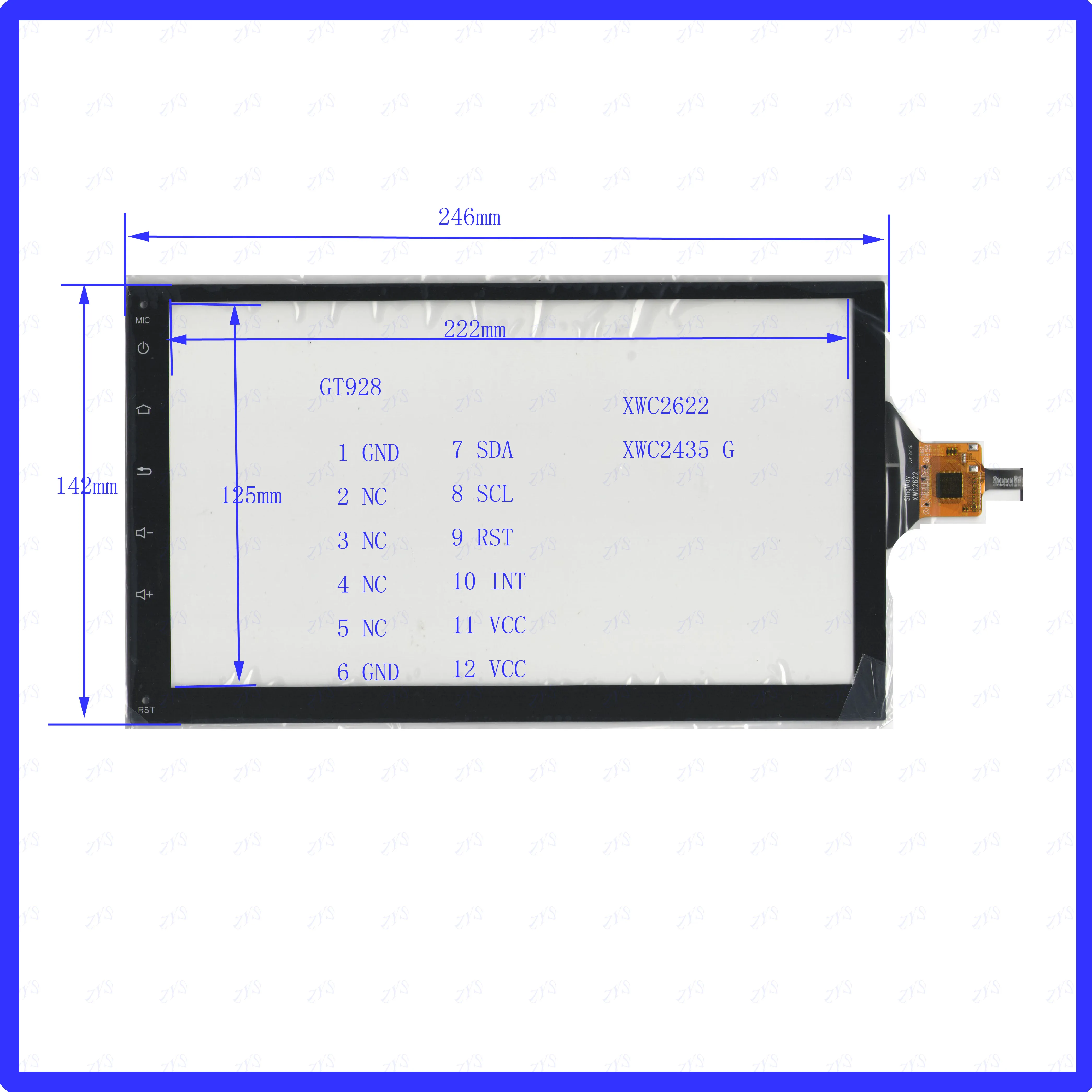 ZhiYuSun XWC2622 XWC2435 Новый 246 мм * 142 GT928 сенсорная панель с функцией GPS DVD разрешение 246*142 XWC