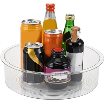 

Rotating Storage Tray Kitchen Counter Top Cabinet Turntable Condiment Holder Cosmetic Organizer