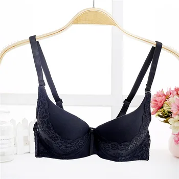 

Sexy Wire Free Girl Bra Gathered chest Thin Small Chest Lady Underwear Student Lace Bralette Brasiers Women push up bra 32-36 AB