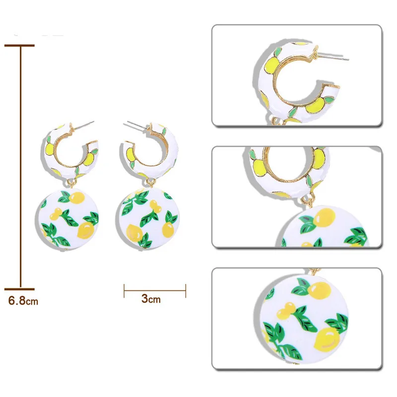 Простые корейские милые серьги для девушек, маленькие серьги с изображением фруктов Чили и лимона для девушек, Женские аксессуары, ювелирные изделия