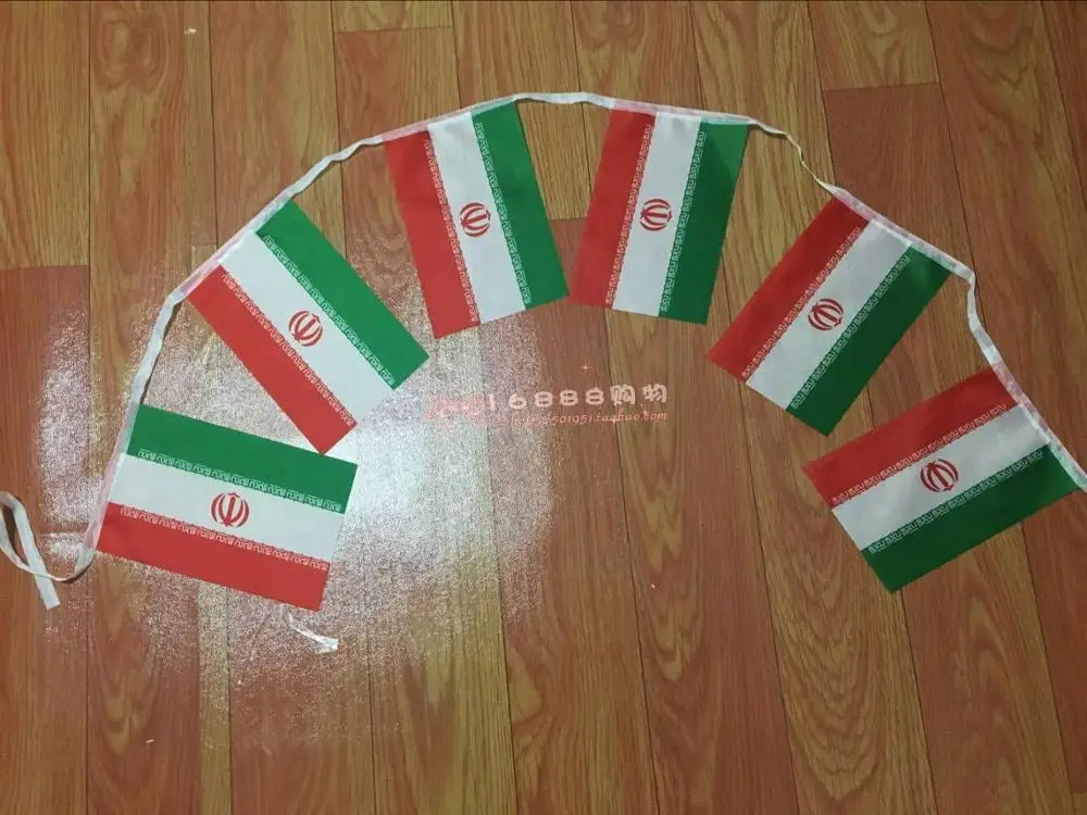 Кафник, 5 метров 20 граней 14*21 см Iran/Kuwait/irakh/Ghana струнный флаг баннер бар для вечерние украшения/Мир события карнавал Декор - Цвет: Iran