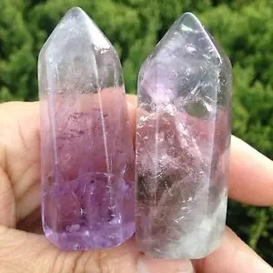

afa880207++++2pcs NATURAL Amethyst QUARTZ CRYSTAL POINT HEALING C760