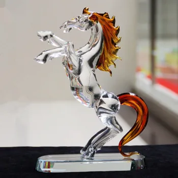

Office Home Business Efficacious FENG SHUI Talisman Protection Money Drawing Success Lucky 3D Crystal HORSE Sculpture A580