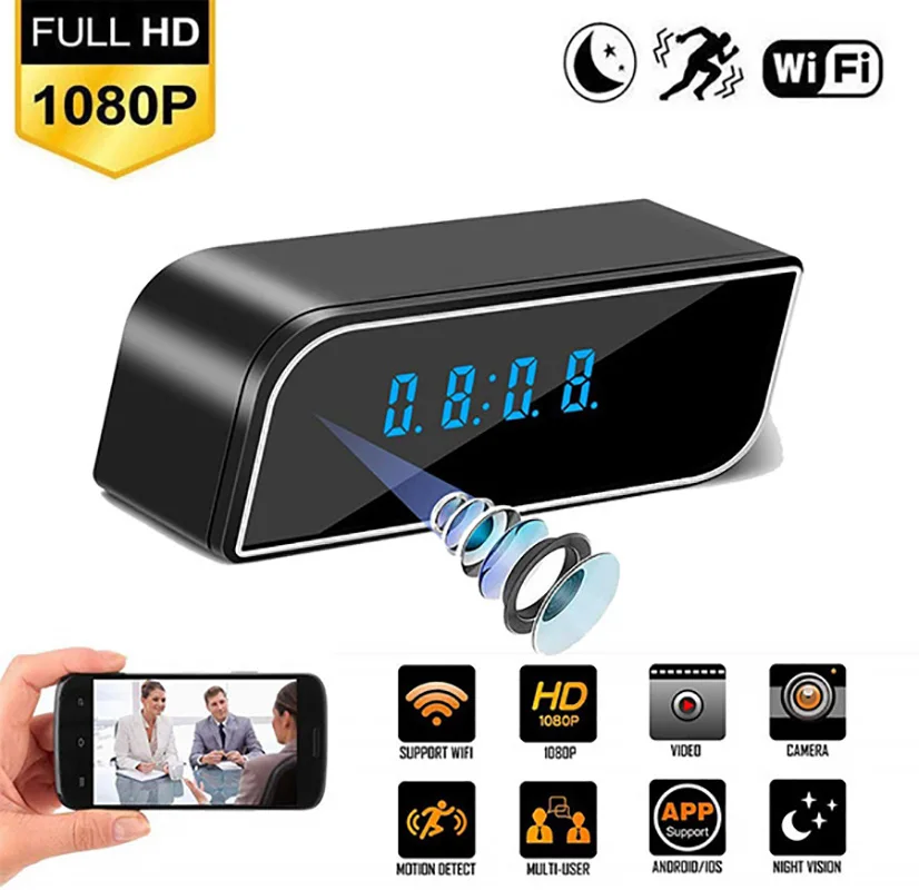 Беспроводная мини-камера с часами 1080P Wi-Fi | Электроника