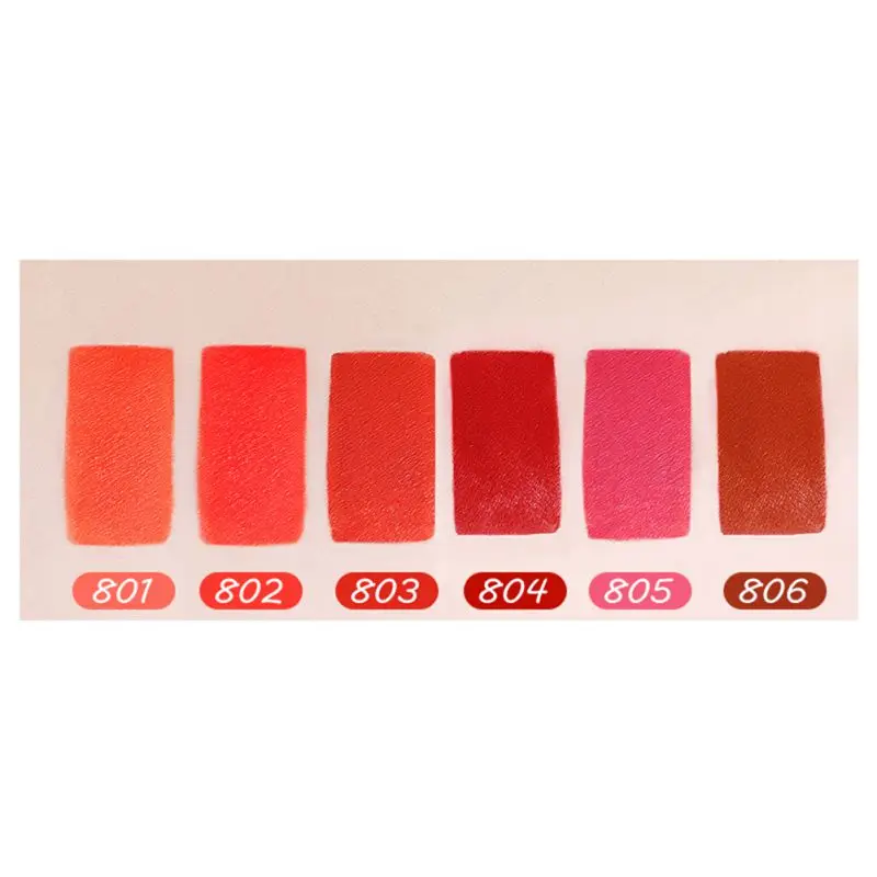6 Colors Long Lasting Moisturizing Silky Lipstick Easy To Color Lipstick Cosmetic Round Tube Lipstick Lip Makeup