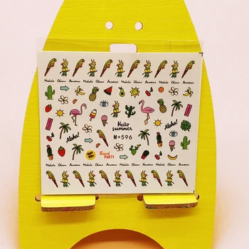 

Stickers for Nails DIY Tips Parrot Bird Coconut Tree Nail Art Decorations Sticker Water Transfer Decal Girl Manicure Accessories