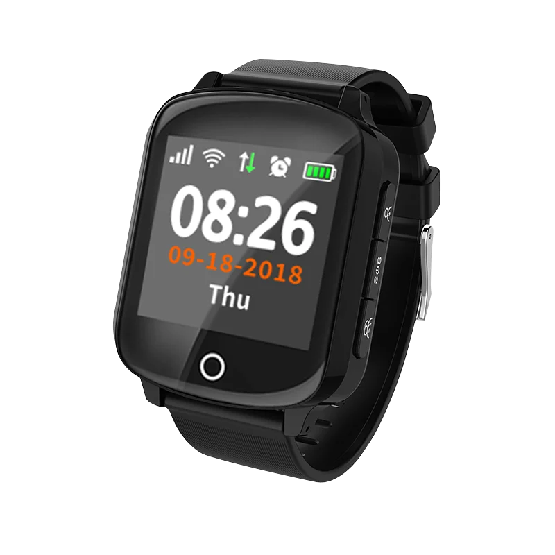 Умные часы LBS GSM SOS Locater gps трекер устройство слежения в реальном времени для родителей YFD200 - Цвет: black