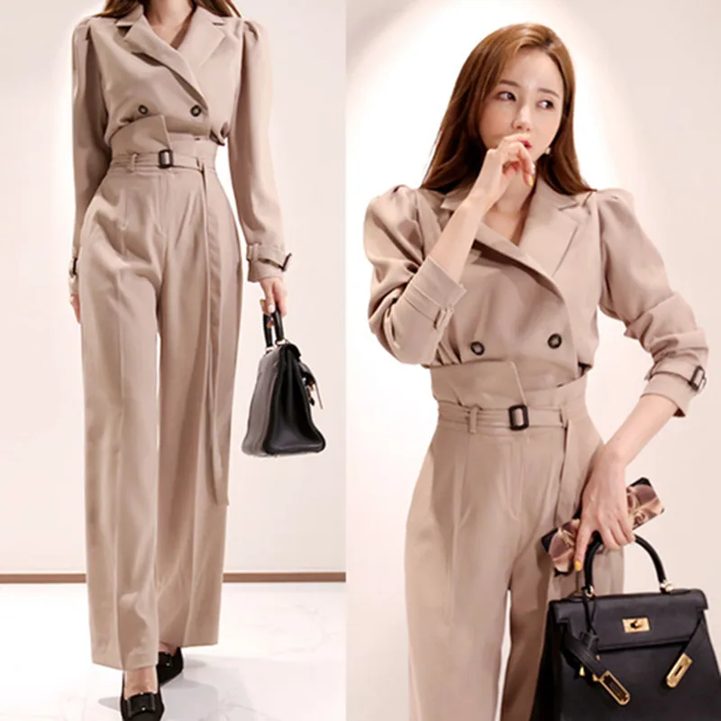 

Fashion Designer Fashion Week Autumn New Pattern Two Piece Suit Long Sleeves Retro Top Fashion High Waisted Trousers Suit