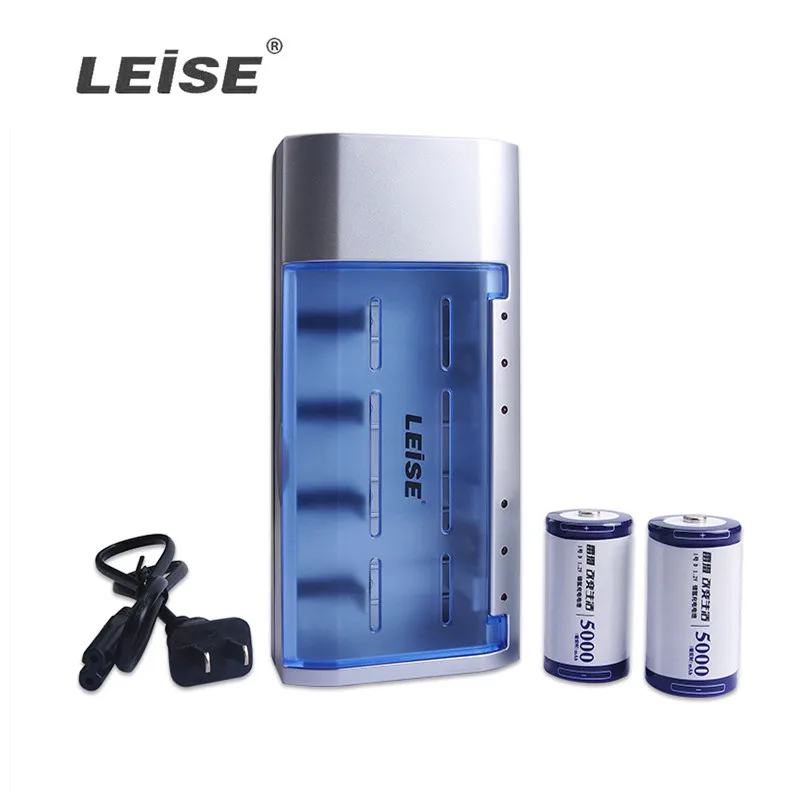 

2PCS D Battery 1.2V 5000mAh NI-MH Rechargeable Batteries Multiple Function 4Slots Battery Charger For D/C/AA/AAA/9V QUICK CHARGE
