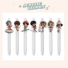 Stylo de groupe KPOP, stylo à Gel noir Transparent, dessin animé de noël, papeterie pour étudiants