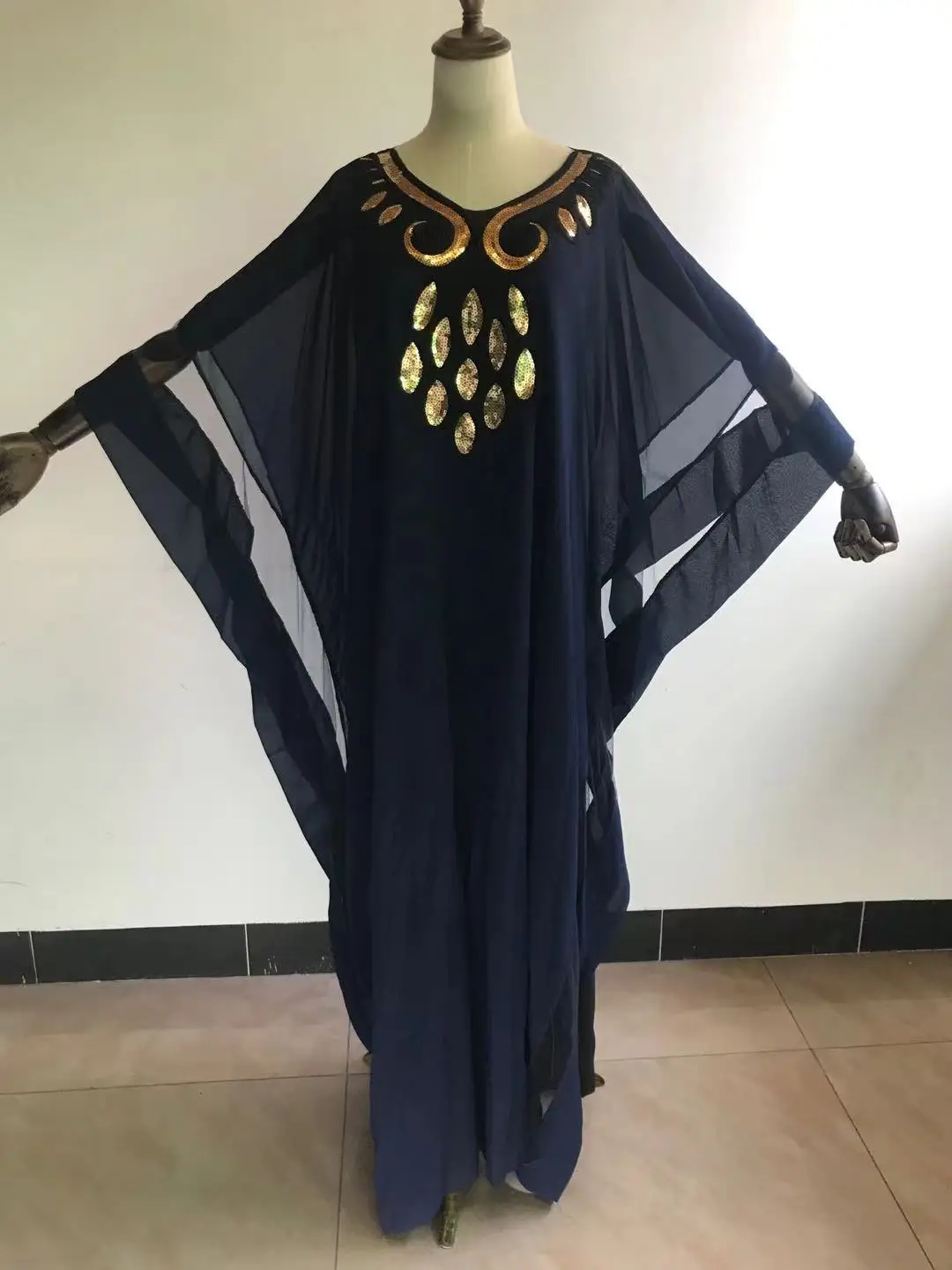 african suit Abaya Women's Fashion Classic Design African Clothes Dashiki Robe Lace Fabric Free Size Have Inside Tail Sleeve Loose Long Dress african outfits for women Africa Clothing