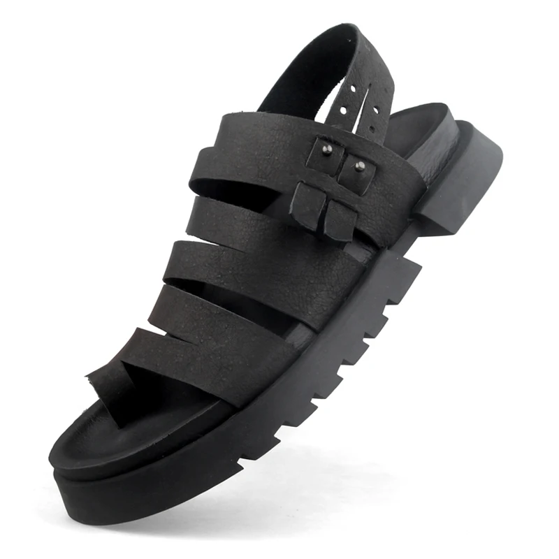 

Summer New Arrival Black Men Sandals Genuine Leather Men Shoes Fashion Beach Sandals for men