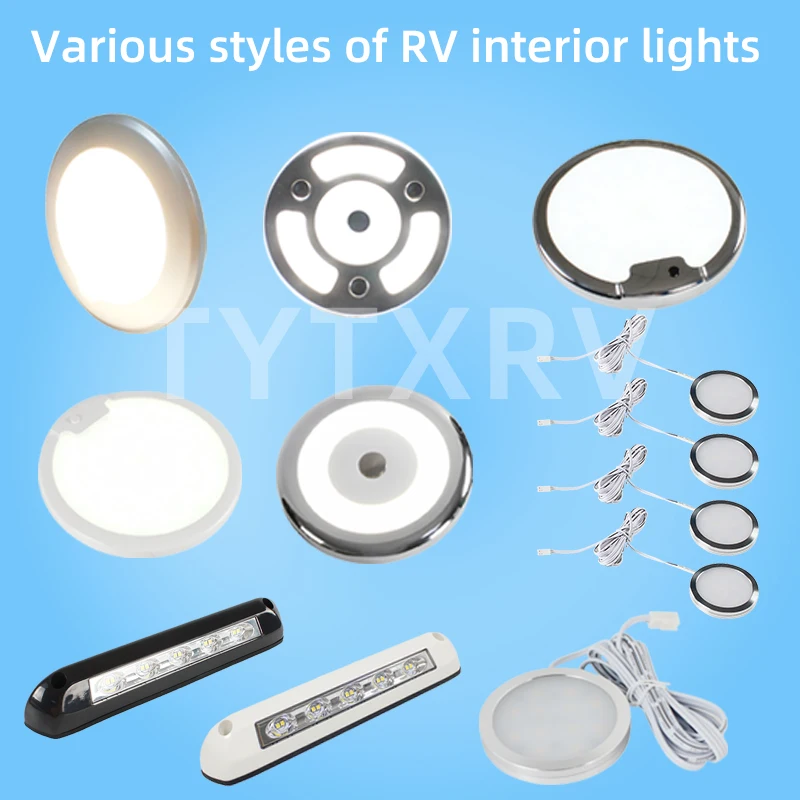 12V/24V RV LED Awning Porch Light Waterproof Motorhome Caravan Interior Wall Lamps Light Bar RV Van Camper Trailer Exterior Lamp