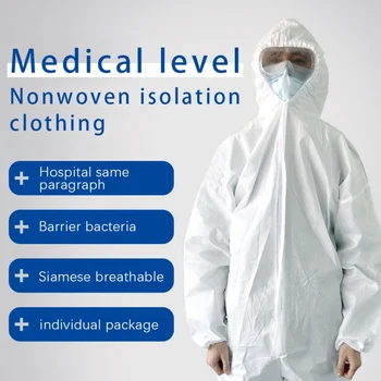 

Disposable Isolation Gowns Protective Clothes Suit Non Woven Dustproof Onesie Workwear Clothing Fast Drop Shipping