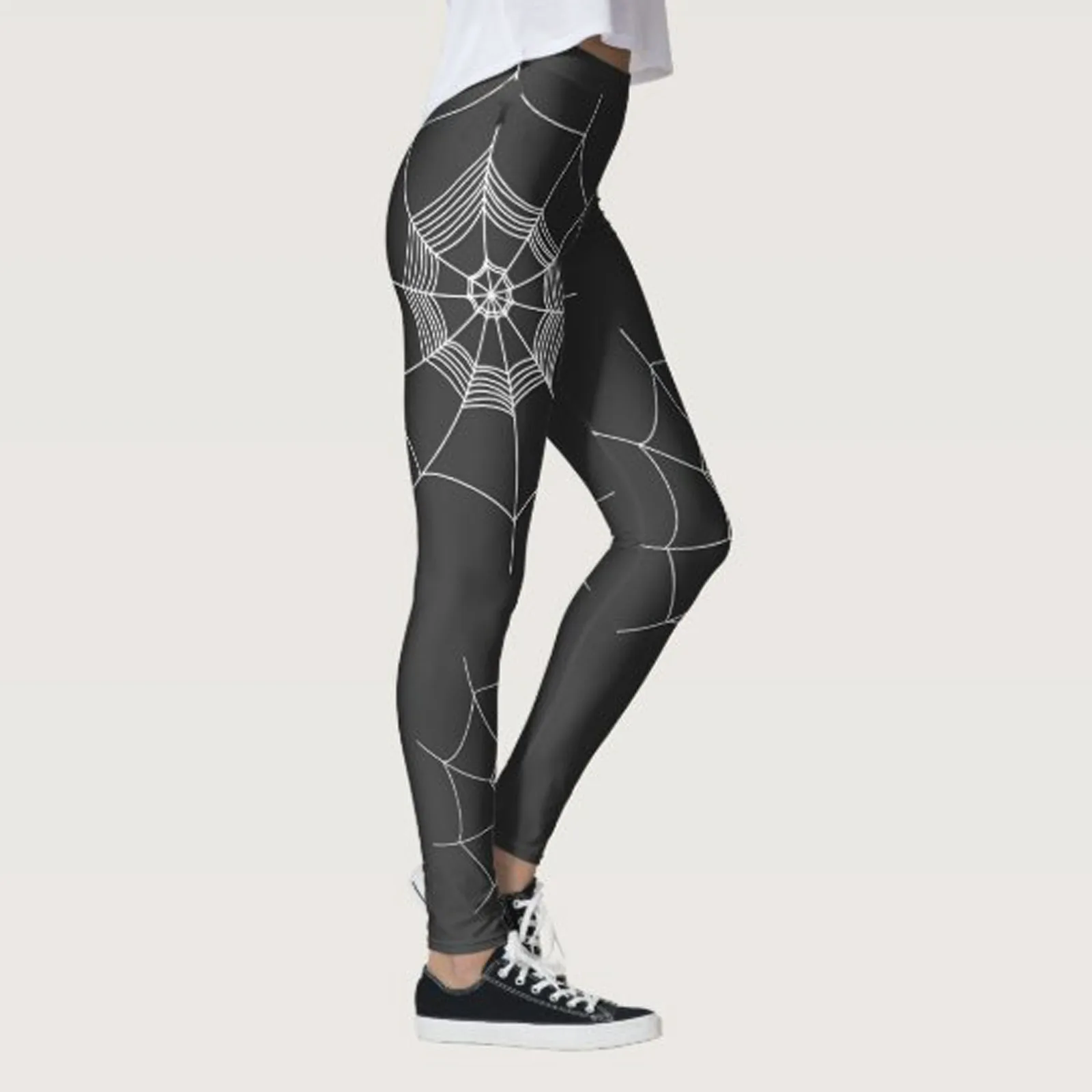 Black winter Halloween Hollow White skull Skeleton Hand bone printed hole footless ankle Leggings Running jeggings L*5 2