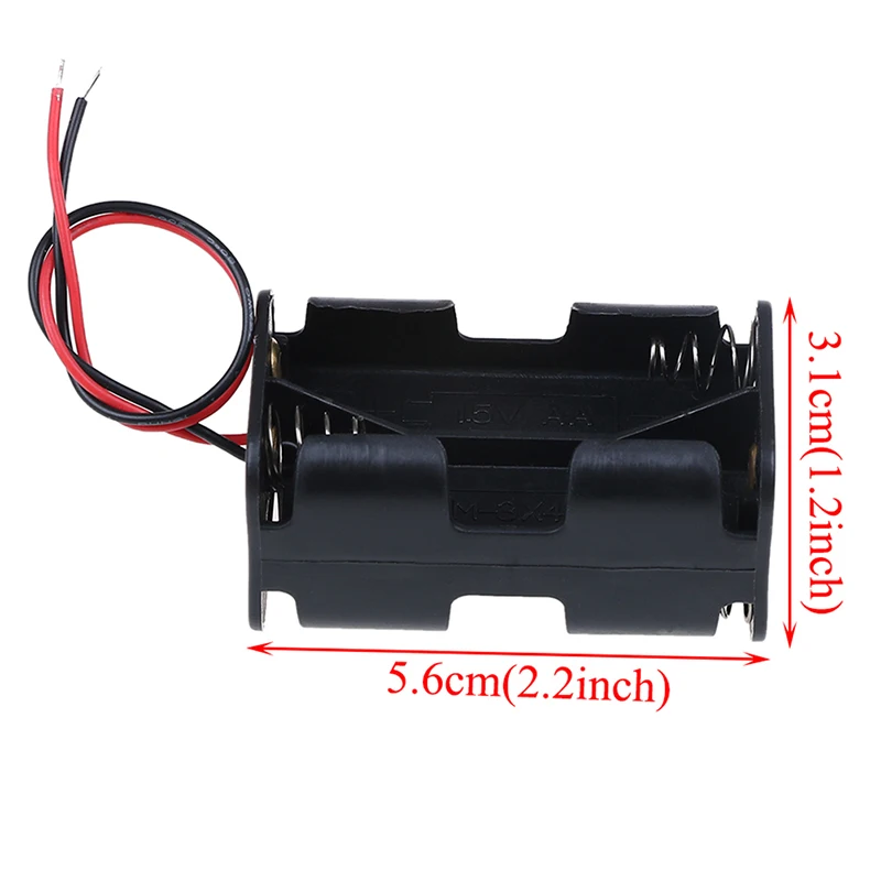 2 шт черный пластиковый чехол с держателем батареи с проводом для 4 батареек АА
