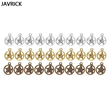 

30Pcs Mixed Pentacle Hexagram Star Protection Lucky Charm Pendant Jewelry Making