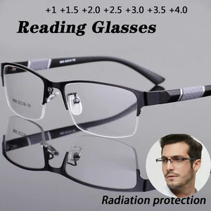 New Trend Reading Glasses Reading Glasses Men and Women High Quality Half Frame Diopters Business Office Men Reading Glasses