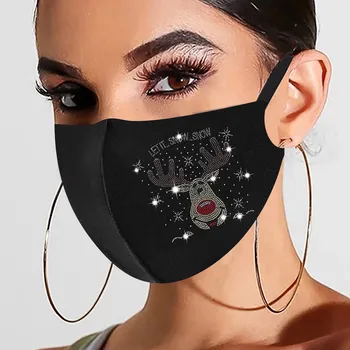 

Luxury Jewelry Bling Rhinestone Máscara Christmas for Women Fashion Elastic Crystal Decorative Máscara Diamond Dancer Party